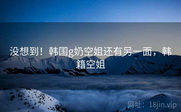 没想到！韩国g奶空姐还有另一面，韩籍空姐