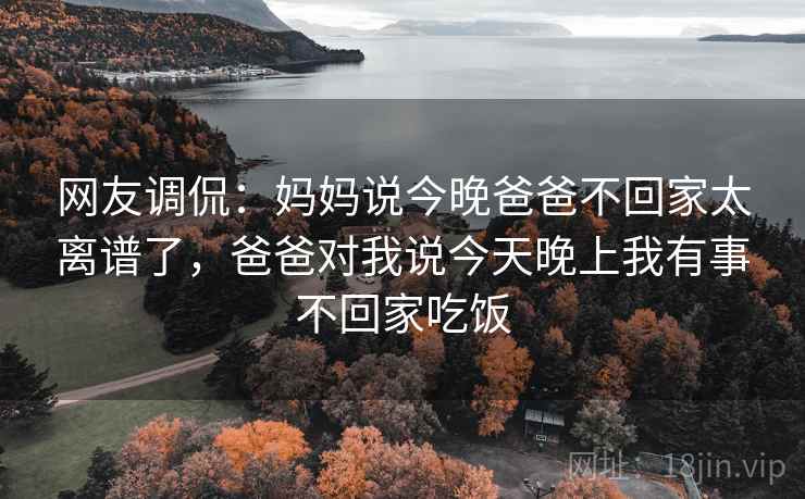网友调侃：妈妈说今晚爸爸不回家太离谱了，爸爸对我说今天晚上我有事不回家吃饭