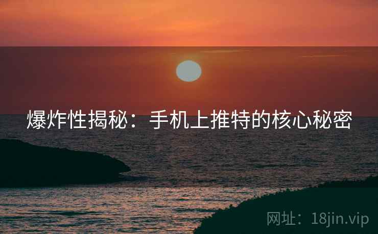 爆炸性揭秘:手机上推特的核心秘密